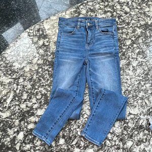 American Eagle Blue Jeans, Ne(x)t level stretch Hi-Rise Jegging, 2 Regular